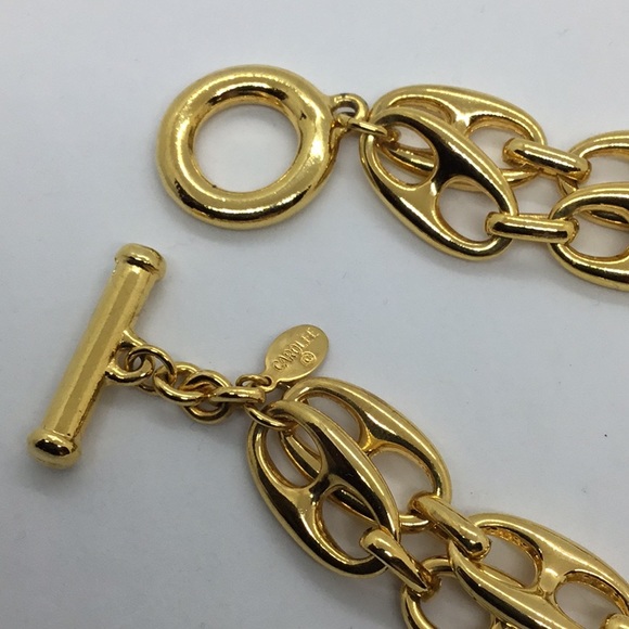 1980’s Carolee Couture Double Mariner Chain Gold Necklace - Picture 7 of 9